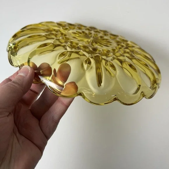 Vintage Fairfield Anchor Hocking 1 divided serving dish 8 3/4" relish  Amber - Picture 5 of 10